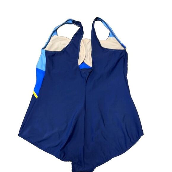 FANTASIZER Women's Navy Blue One-Piece Swimsuit Size 24W- Preloved - Picture 7 of 8